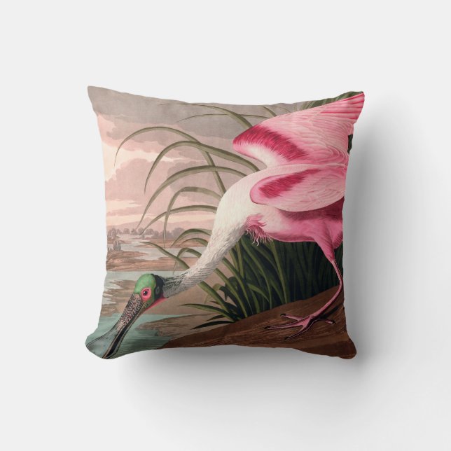 Almofada Roseate Spoonbill Audubon Bird Willife (Frente)