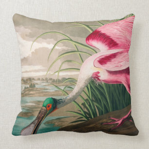 Almofada Roseate Spoonbill, por John James Audubon
