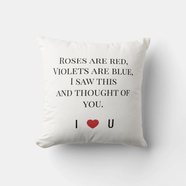 Almofada Roses Are Red Valentine's - I ♥ U Funny Romantic   (Frente)