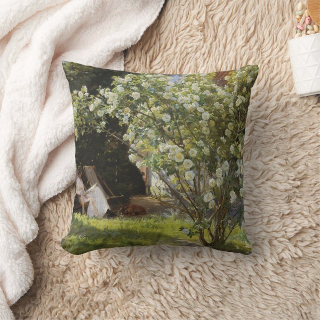 Almofada Roses. Marie Krøyer seated in the deckchair (Cobertor)