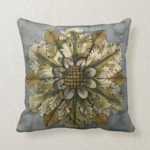 Almofada Rosette de demissão decorativa em Cinza