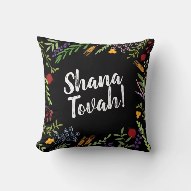 Almofada Rosh Hashanah Judeu Ano Novo Shana Tovah Feriado (Frente)