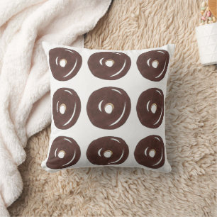 Almofada Rosquinha de bolo de chocolate escuro Comida do di