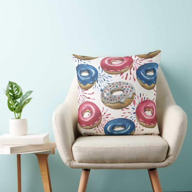 Almofada Rosquinhas DE FOSCO AZUL, VERMELHO E PATRIÓTICO (Cadeira)