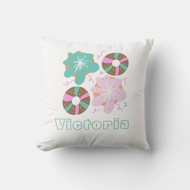 Almofada Rosquinhas Rosa de Natal (Frente)