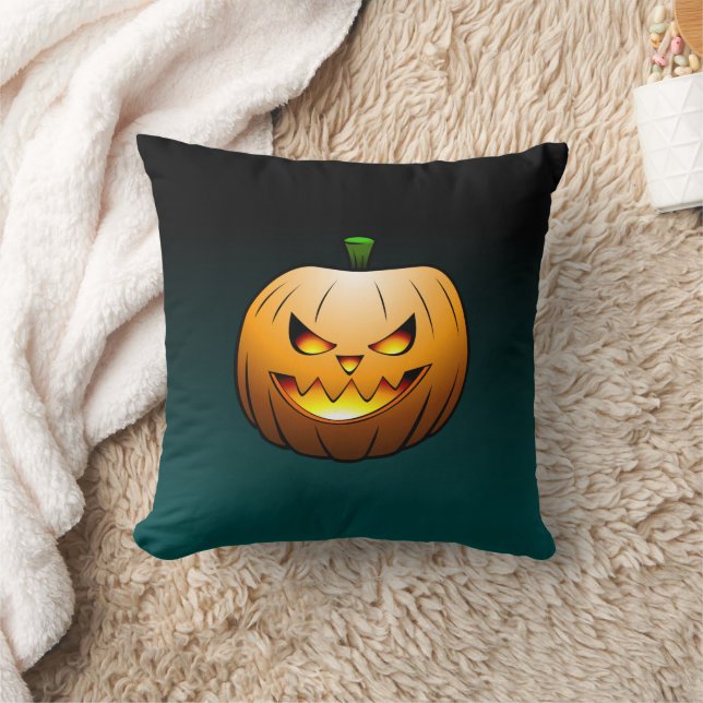 Almofada Rosto de Abóbora de Halloween Assustador (Cobertor)