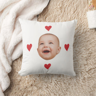Almofada Rosto de Bebê Fofo Personalizado Uma Foto