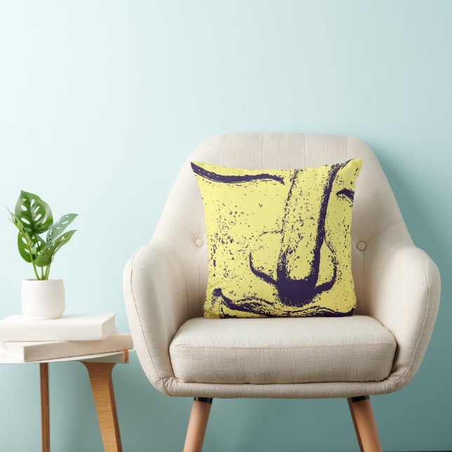 Almofada Rosto de Buda Harmonia Zen Budidade Amarelo (Cadeira)