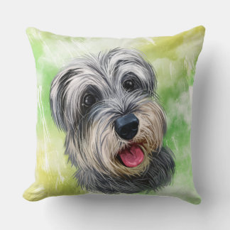 ALMOFADA ROSTO DE CACHORRO DE SCHNAUZER MINIATURE MINIATURE