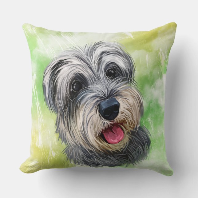 ALMOFADA ROSTO DE CACHORRO DE SCHNAUZER MINIATURE MINIATURE (Frente)