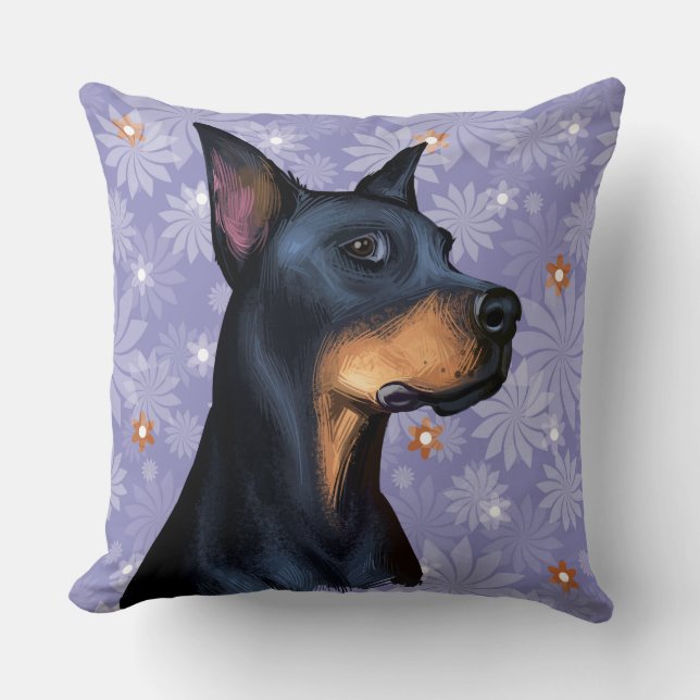 ALMOFADA ROSTO DE CACHORRO DOBERMAN PINSCHER DOBERMAN (Frente)