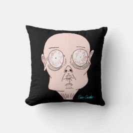 Almofada Rosto de desenho animado engraçado e assustado
