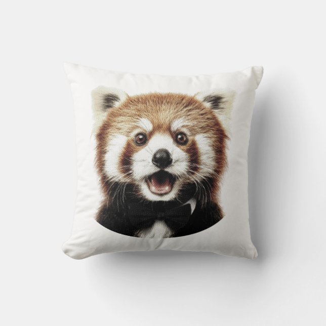 Almofada Rosto de panda vermelho (Frente)