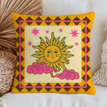 Rosto de Sol Boêmio Amarelo e Rosa Místico Celesti
