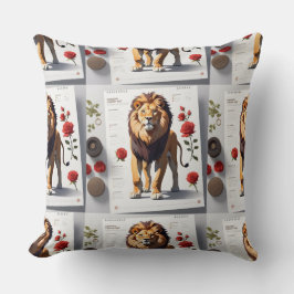 Almofada Rosto do Leão Romântico Design 1