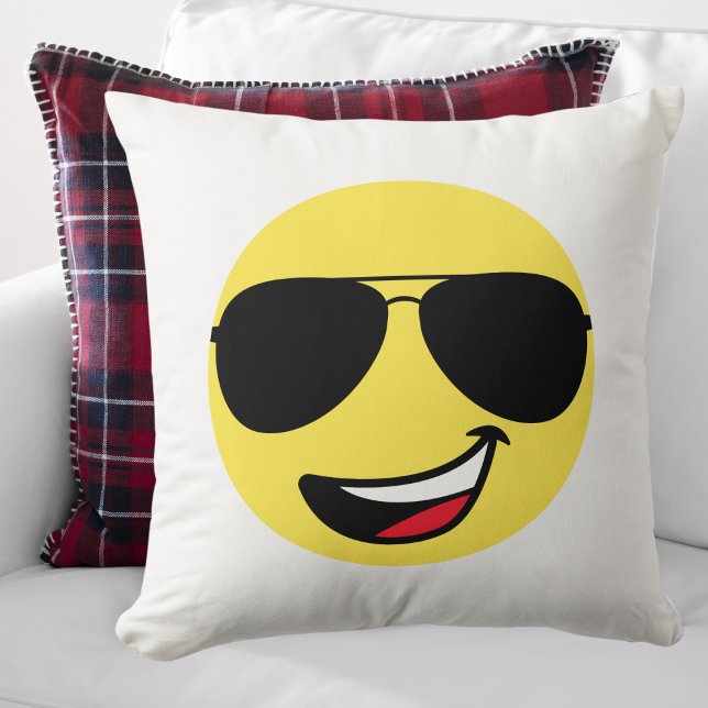 Almofada Rosto Feliz E Óculos De Aviador, Diversão (Criador carregado)