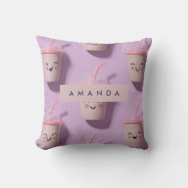 Almofada Rostos de Taça Smoothie de Kawaii Pastel Cute Pers
