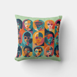Almofada Rostos negros e coloridos celebrando a individuali