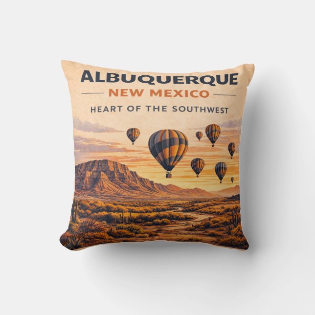 Almofada Rota 66 Albuquerque Balão Sudoeste Conforto (Frente)