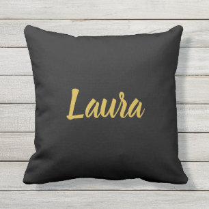 Almofada Roteiro Dourado do falso feito sob encomenda no