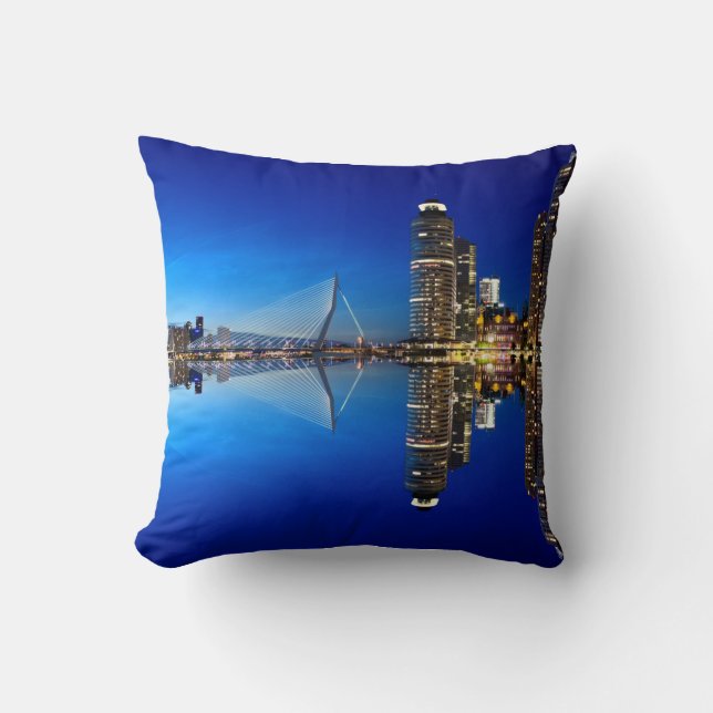 Almofada Roterdão Skyline Cityscape (Frente)