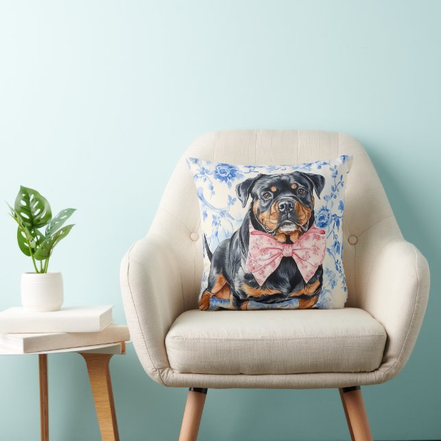 Almofada Rottweiler Cachorro Azul (Cadeira)