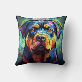 Almofada Rottweiler de Vidro Pintado