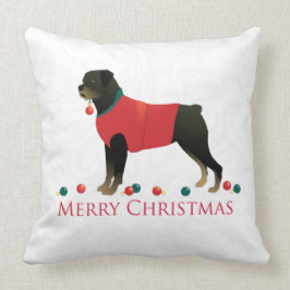 Almofada Rottweiler Design de Natal Feliz