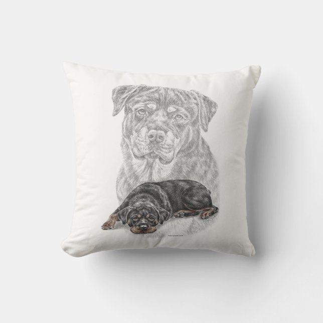 Almofada Rottweiler Dog Art (Frente)