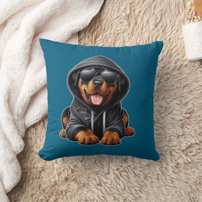 Almofada Rottweiler Puppy com uma camisola-casaca (Cobertor)
