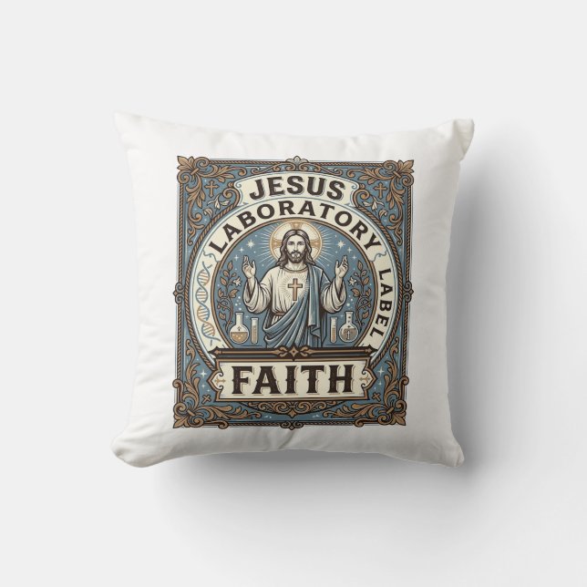 Almofada Rótulo Laboratorial Jesus Fé Laboratório Jesus Cri (Frente)