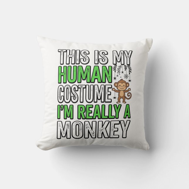 Almofada Roupa de Humano de Macaco Engraçado Design de Cami (Frente)
