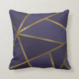 Almofada Roxo Berinjela Dourado Bronze Geométrico Glam Chic