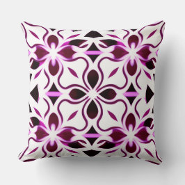 Almofada Roxo Branco Floral Geométrico Elegante Botânico