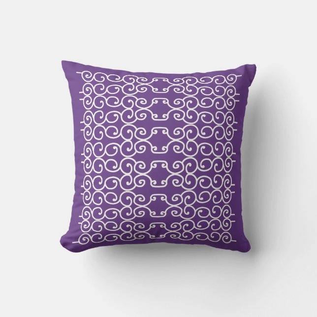 Almofada Roxo com rolhas brancas (Frente)