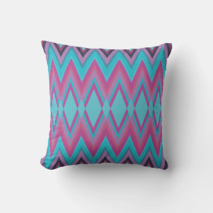 Almofada Roxo e Aqua Tribal