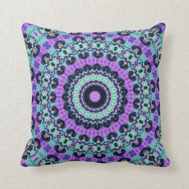 Almofada Roxo e mandala de turquesa