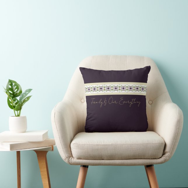 Almofada Roxo E Nata (Cadeira)