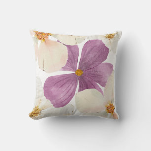 Almofada Roxo Entre Brancos - Cobrir Floral Mínimo
