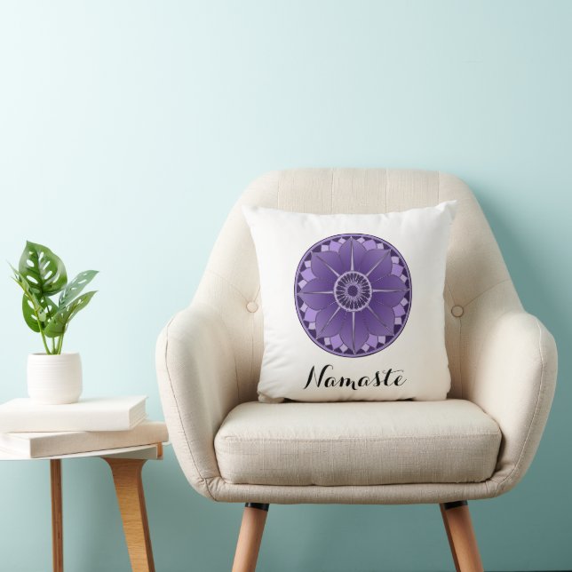 Almofada Roxo Espiritual Mandala Namaste (Cadeira)