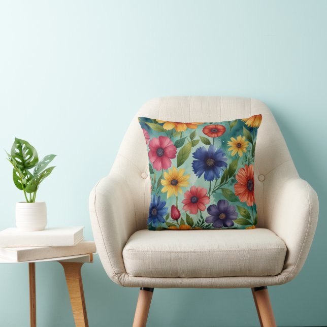 Almofada Roxo Floral Moderno (Cadeira)