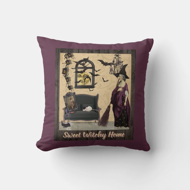 Almofada Roxo Home doce de Witchy (Frente)