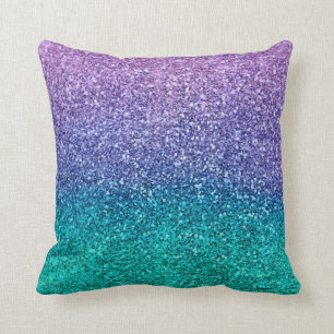 Almofada Roxo Lavanda & Verde Aqua Turquesa Brilhante Lante