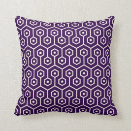 Almofada Roxo moderno do teste padrão do favo de mel do