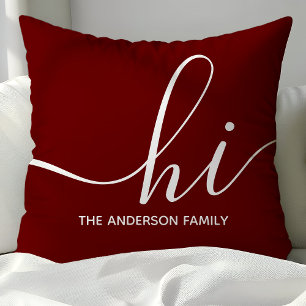 Almofada Roxo Personalizado com Letra Hi