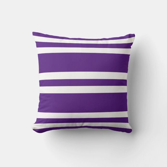 Almofada Roxo Real e Stripe Branca (Frente)