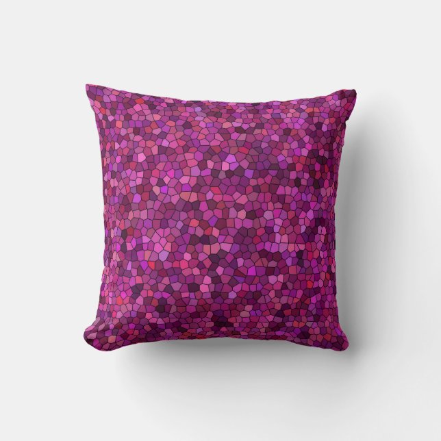 Almofada Roxo Rosa Mosaico  (Frente)