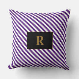 Almofada Roxos Púrpuros/Brancos Monogramados