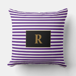Almofada Roxos Púrpuros/Brancos Monogramados