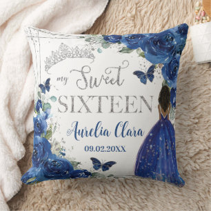Almofada Royal Blue Floral Princess Silver Sweet Dezesseis